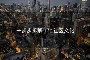一步步拆解 17c 社区文化