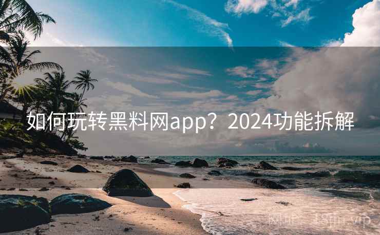 如何玩转黑料网app？2024功能拆解