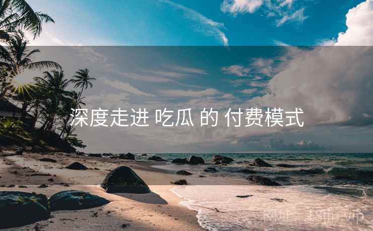 深度走进 吃瓜 的 付费模式 深度走进 吃瓜 的 付费模式